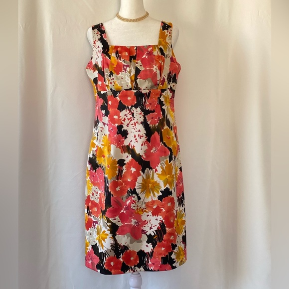cleo Dresses & Skirts - Cleo Women's Floral Sleeveless Mini Dress Size 6 Empire Waist Fitted Cottagecore
